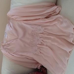 Peach satiny and chiffon tunic